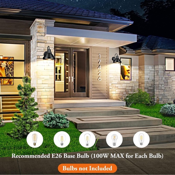 Brightever Gooseneck Light Fixtures Farmhouse Black Wall Sconce Set of 2 New - Picture 6 of 13